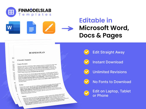 2 Business Plan Template Editable financialmodelslab