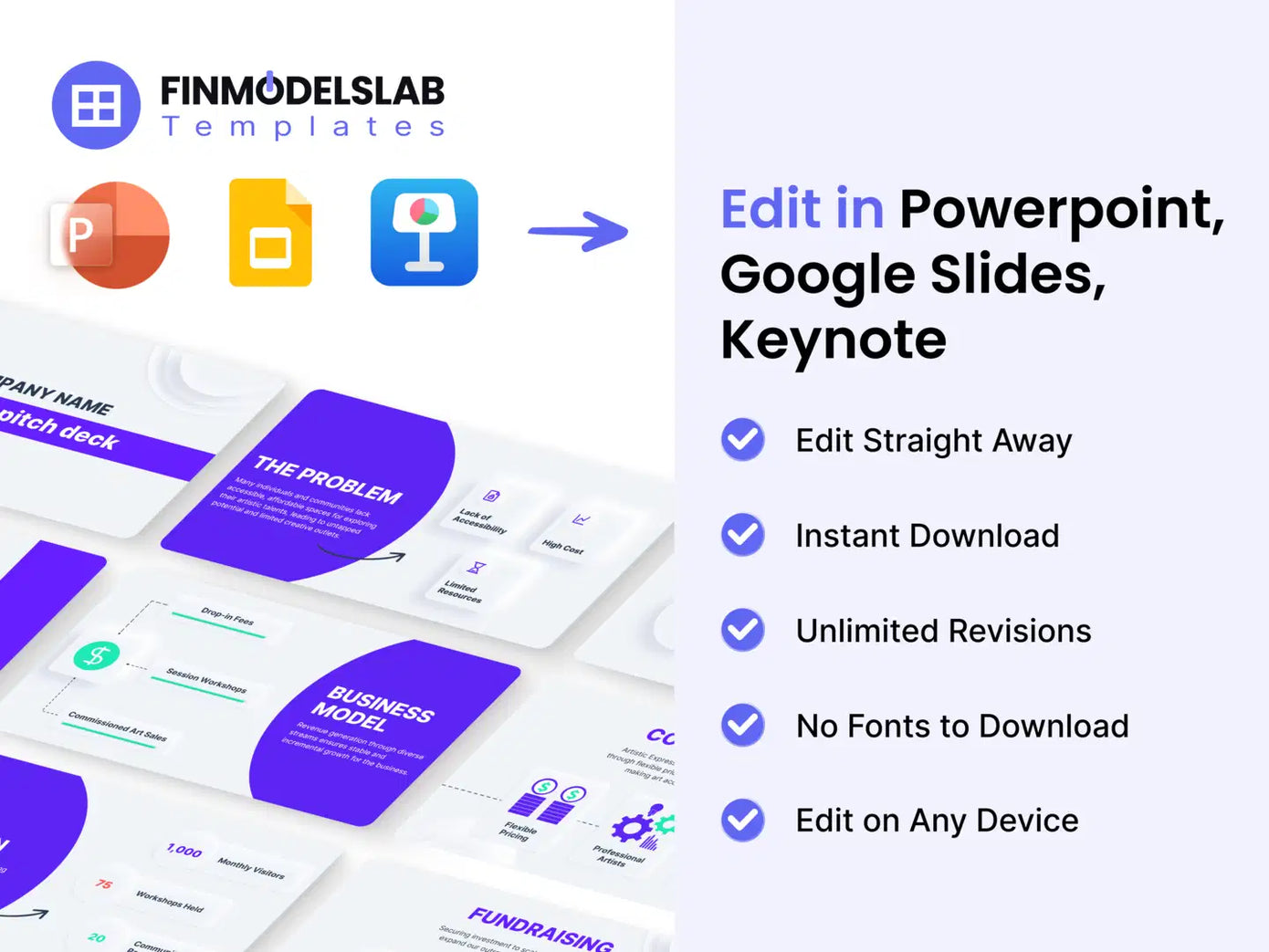 B2B Business Pitch Deck Template Editable Financial Models Lab