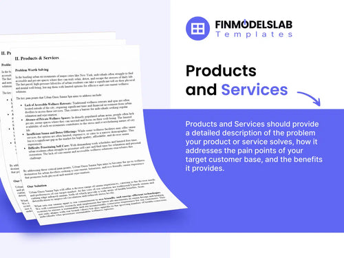 5 Business Plan Template Products and Services financialmodelslab
