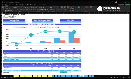 5g network consulting financial model roic financialmodelslab