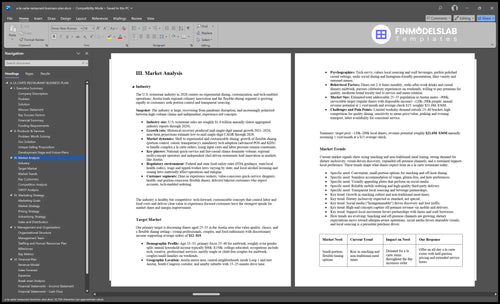 a la carte restaurant business plan marketing analysis financialmodelslab