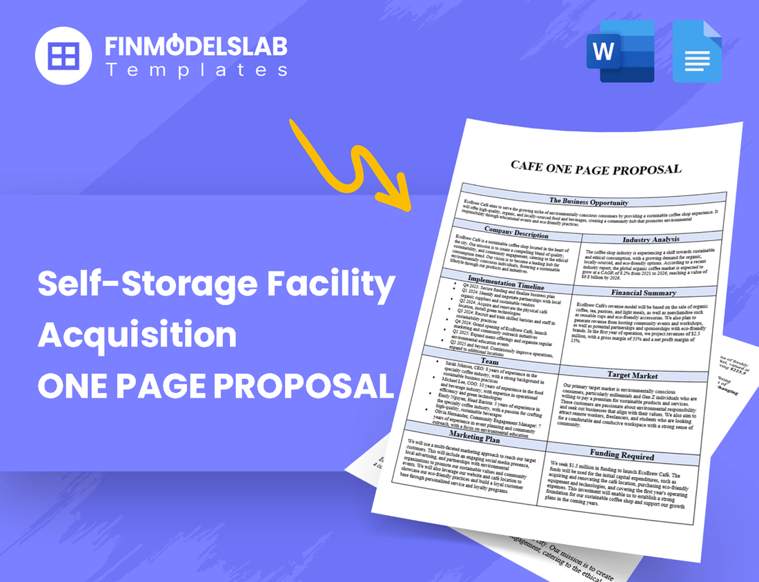 Self-Storage Facility Acquisition Business Proposal