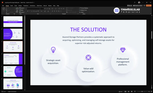 acquiring self storage facility solution slide financialmodelslab