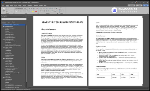 adventure tourism business plan executive summary financialmodelslab