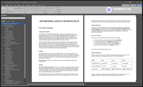 advertising agency business plan executive summary financialmodelslab