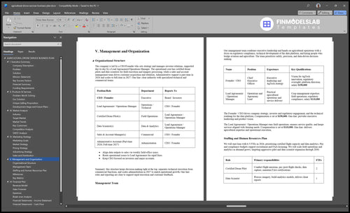 agricultural drone services business plan management financialmodelslab