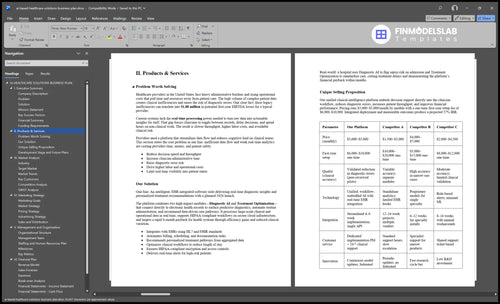 ai based healthcare solutions business plan product financialmodelslab