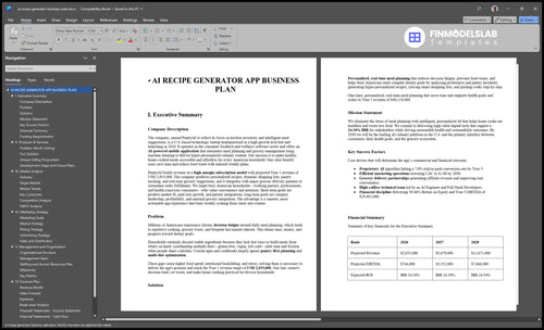 ai recipe generator business plan executive summary financialmodelslab