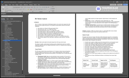 aircraft interior business plan marketing analysis financialmodelslab