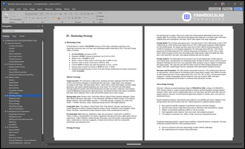 alternative data business plan marketing plan financialmodelslab