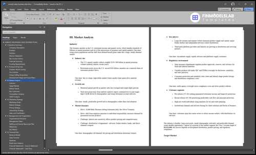 annuity sales business plan marketing analysis financialmodelslab