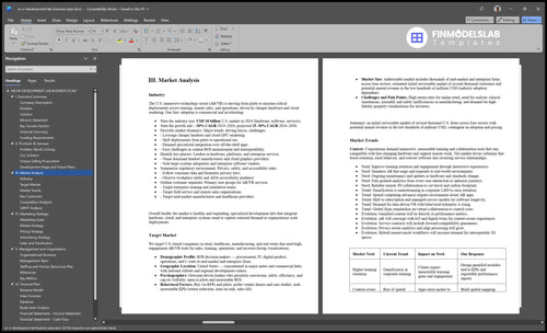 ar vr development lab business plan marketing analysis financialmodelslab