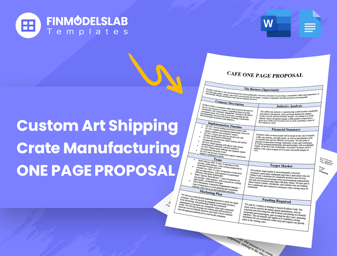 Custom Art Shipping Crate Manufacturing Business Proposal