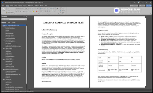 asbestos removal service business plan executive summary financialmodelslab