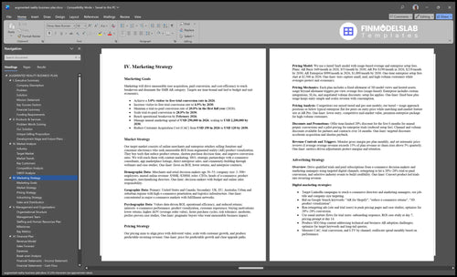 augmented reality business plan marketing plan financialmodelslab