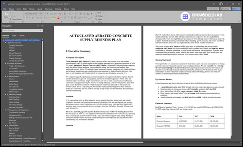 autoclaved aerated concrete business plan executive summary financialmodelslab