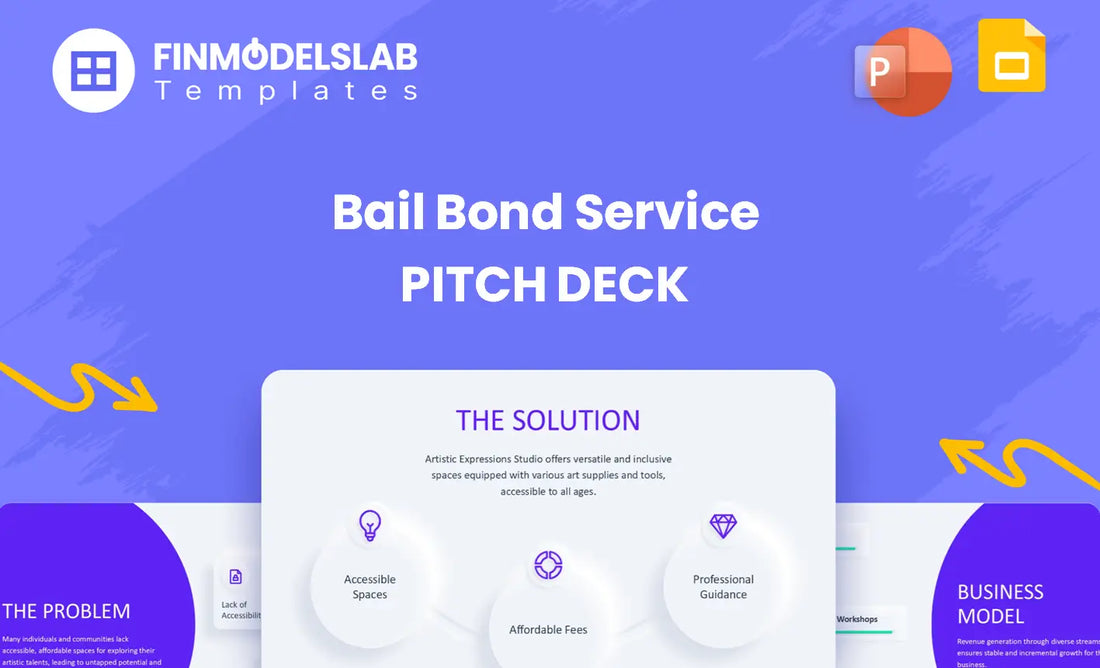 Bail Bond Service Investment Pitch Deck investor pitch designed to win funding, with investor-ready structure, visual storytelling, concise 8-slide format, and fundraising plan; solves tight deadlines and unclear investor expectations.