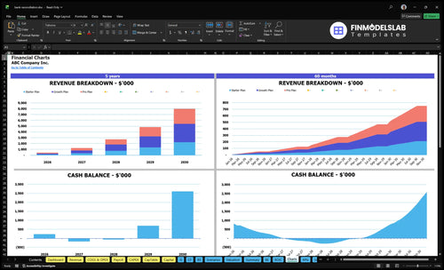 bank reconciliation financial model charts financialmodelslab