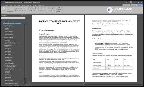 basement waterproofing business plan executive summary financialmodelslab