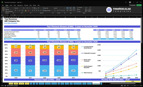 bereavement counseling financial model top revenue financialmodelslab