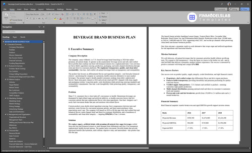 beverage brand business plan executive summary financialmodelslab