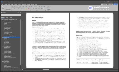 bicycle manufacturing business plan marketing analysis financialmodelslab