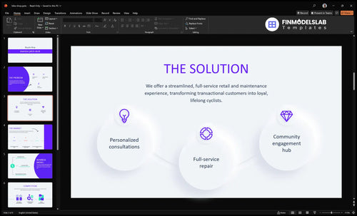 bike shop solution slide financialmodelslab
