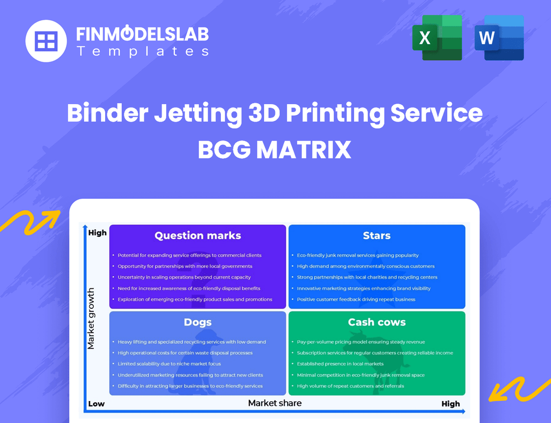 Binder Jetting 3D Printing Service BCG Matrix