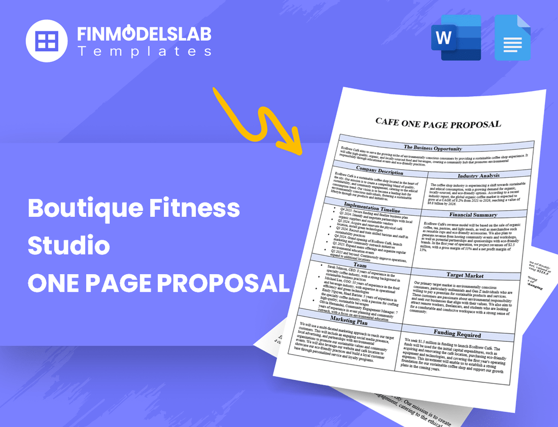 Boutique Fitness Studio Business Proposal