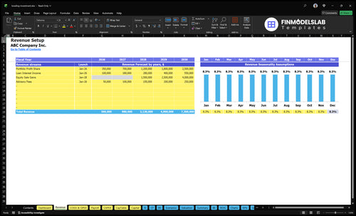 bowling investment financial model revenue financialmodelslab