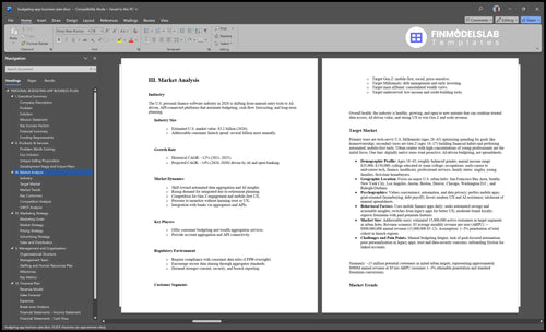 budgeting app business plan marketing analysis financialmodelslab