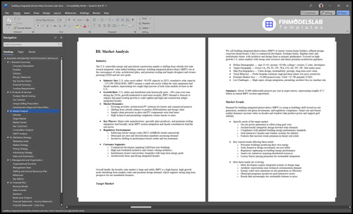 building integrated photovoltaics business plan marketing analysis financialmodelslab