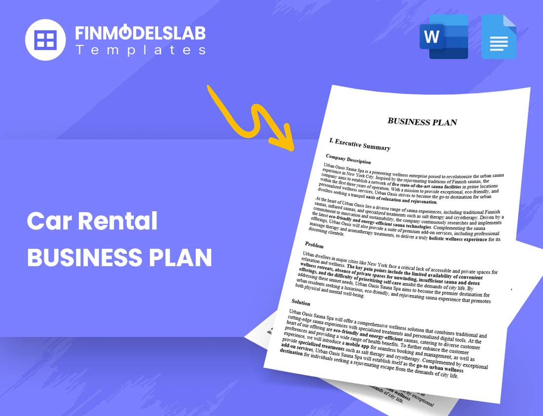 Car Rental Business Plan Head Image Financial Models Lab