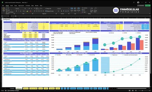 Cardiac Resynchronization Therapy Services Financial Model dashboard summarizing key KPIs, cash runway, margins and performance with a dynamic dashboard for investor-ready reporting and cash-flow clarity