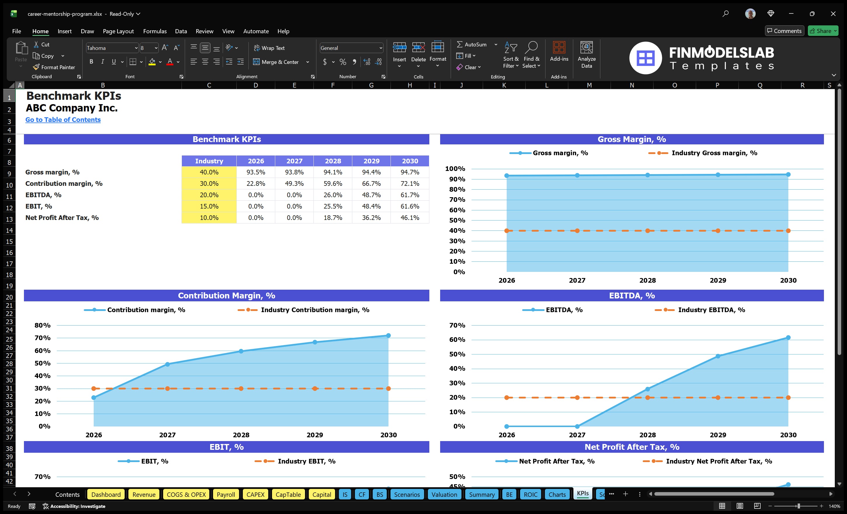 career mentorship program financial model kpis financialmodelslab
