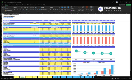 career mentorship program financial model revenue financialmodelslab
