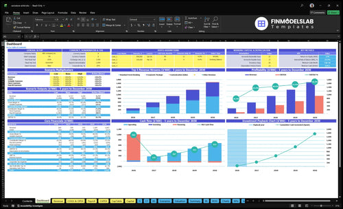 caricature artist financial model dashboard financialmodelslab