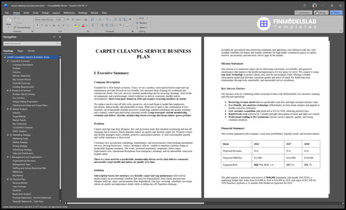carpet cleaning business plan executive summary financialmodelslab