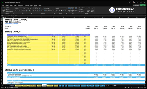 catch basin cleaning financial model capex financialmodelslab