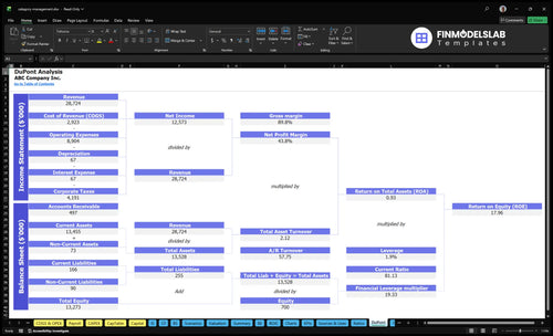 category management financial model dupont financialmodelslab