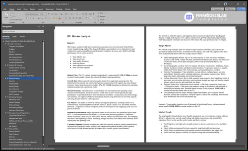 cement production plant business plan marketing analysis financialmodelslab