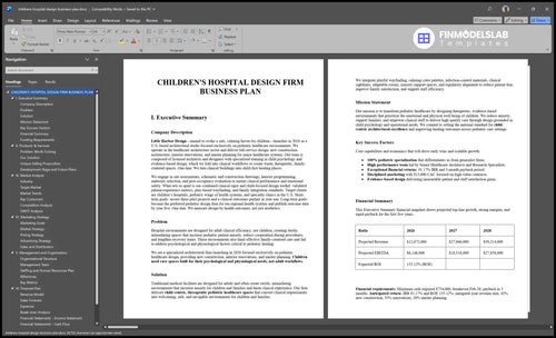 childrens hospital design business plan executive summary financialmodelslab