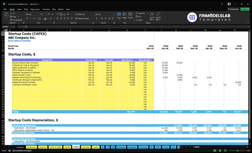 chimney cap installation financial model capex financialmodelslab