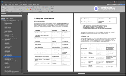 cigarette company business plan management financialmodelslab
