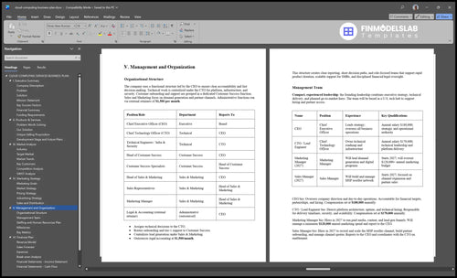 cloud computing business plan management financialmodelslab