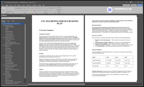 cnc machining business plan executive summary financialmodelslab