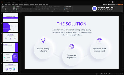commercial property leasing solution slide financialmodelslab