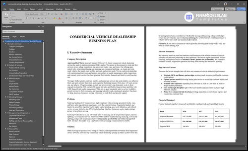 commercial vehicle dealership business plan executive summary financialmodelslab