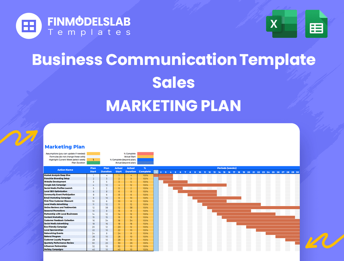 Business Communication Template Sales Marketing Plan