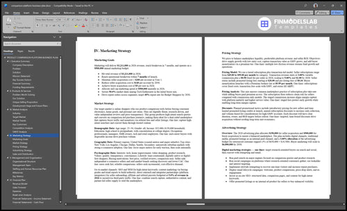 comparison platform business plan marketing plan financialmodelslab